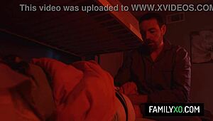 Perv stepdad fucks her best friend Kelsey Kage while Lily Moon watches.