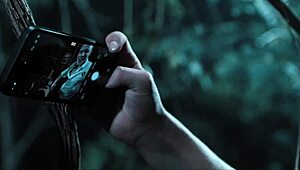 busty chick frozen in time gets banged by three dudes in forest. wild stuff!