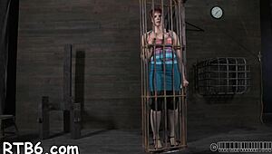 bound hot slave competes in sucking contest with sloppy blowjob skills.