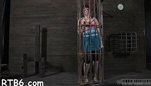 bound hot slave competes in sucking contest with sloppy blowjob skills.