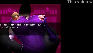 Mistress's Lactating Boobs Sucked in Hentai Game