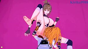 Chitose Kisaragi and Excellen Browning dive into intense futanari lesbian play.