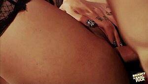 The lucky strong stud fills his girl's mouth and asshole with his massive dick, bending her over in cowgirl position.