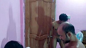 amateur slut handles two cocks in rough interracial 3some with cumshot.