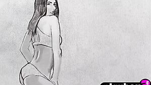 Amazing brunette milf niemira strips in lingerie