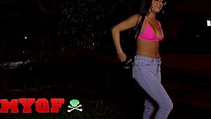 Shy Girlfriend Binky Beaz Swallows Leo's Hard Cock In Doggystyle And Missionary Outside New House