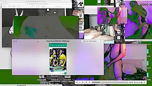 Fucking that twink bareback on the desk.