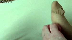 why don't you join the fun with my bbw schlampe in pantyhose for nylon foot play?