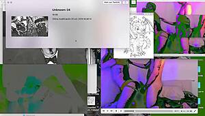 Fucking that twink bareback on the desk.