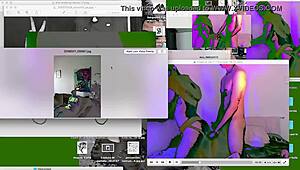 Fucking that twink bareback on the desk.