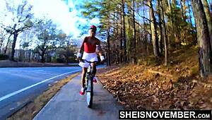 Hardcore sex with ebony babe on her knees and more