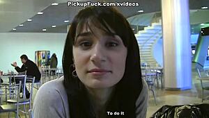 titted student gets banged hard in a public mall