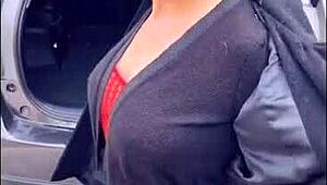 Flashing naughty snaps during a sex challenge with milf