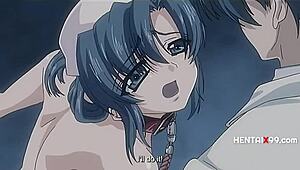 Hentai nurse dominates patient with creampie in horror hospital ward subtitled