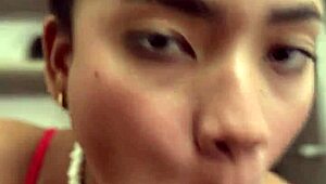 Amateur couple shared intense POV blowjob with huge cock