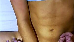 Shy university friend shares bed after party with her friend in apartment