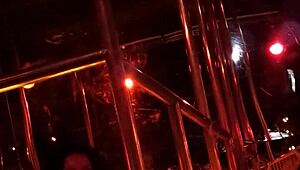 Frankie performs hot stockings striptease in retro style