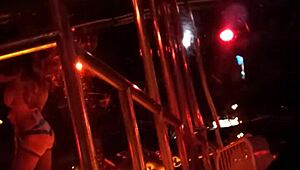 Frankie performs hot stockings striptease in retro style