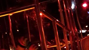 Frankie performs hot stockings striptease in retro style