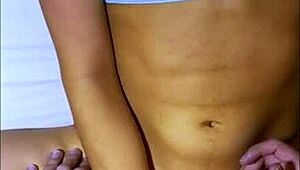 Shy university friend shares bed after party with her friend in apartment