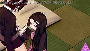koikatsu tanjiro nezuko hentai sex and cumshot