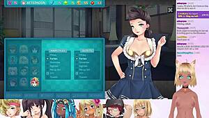 Vtuber Lewdneko Plays Huniepop 2 Double Date Part 6 with Big Tits in Lingerie