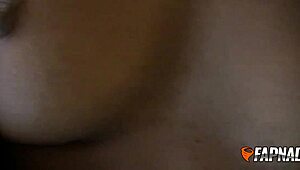 Black gazelle teases with her huge pink dildo during horny morning routine