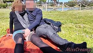Pussy Flash - Stepmom Caught Masturbating in Public Park by Stepson