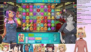 Vtuber Lewdneko Plays Huniepop 2 Double Date Part 6 with Big Tits in Lingerie