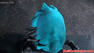 tiedup scarred sub gets toyed and caned by rough maledom