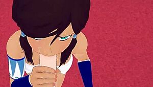 the avatar korra delivers perfect blowjob