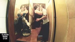 Follando a la gorda hard between walls in amateur action