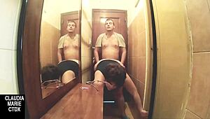 Follando a la gorda hard between walls in amateur action