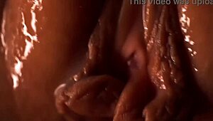 My wife's shaved pussy takes a dripping warm creampie inside