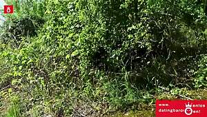 Gothic teen doreen sucks dick outdoors with piercing and natural tits