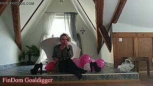 i blow balloons while dominating financially in glasses fetish