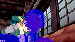 Konosuba yaoi Kazuma dapat blowjob dengan cum dalam mulut