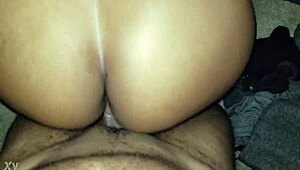 Cumming on my wife during fucking with latina ass and cock