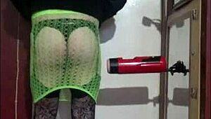 Shy Crossdresser Enjoys Homemade Machine Masturbation Session