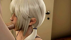 uh, my friend's mom sucks me off in hallway... 3d hentai parody!