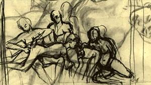 Conversational vintage drawings from old times with some artistic flair