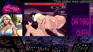 Blonde Performs Sloppy Deepthroat in Car