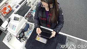 intensive bimbo amateur gets rammed in store contest. who wins this wild game?