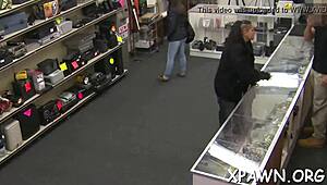 intensive bimbo amateur gets rammed in store contest. who wins this wild game?