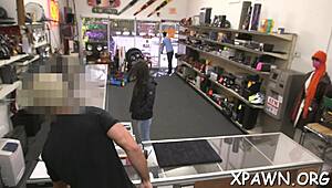 intensive bimbo amateur gets rammed in store contest. who wins this wild game?