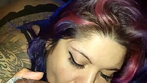 I suck, nibble, and lick this latina's wet cock sloppily.