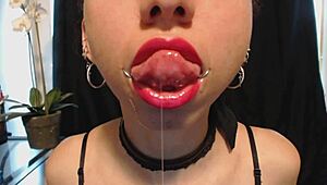 Ever Seen Hot Pink Lipstick Drooling Down a Goth Teen's Tongue?