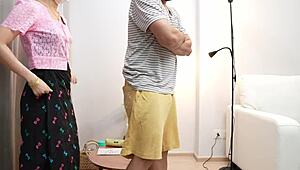 Hey, check out this wild casting where the curvy tuition teacher gets roughly fucked bent over by her student in a hot interview.