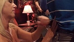 I give handjob to big black cock in shop