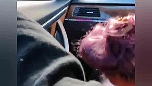 i almost got caught giving head to a sexy milf in the parking lot, her natural tits bouncing wild!